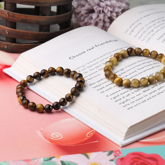 Tiger Eye Healing Crystal Bracelet - Spiritual Protection and Clarity