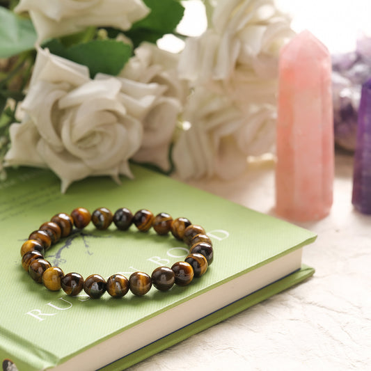 Tiger Eye Healing Crystal Bracelet - Spiritual Protection and Clarity