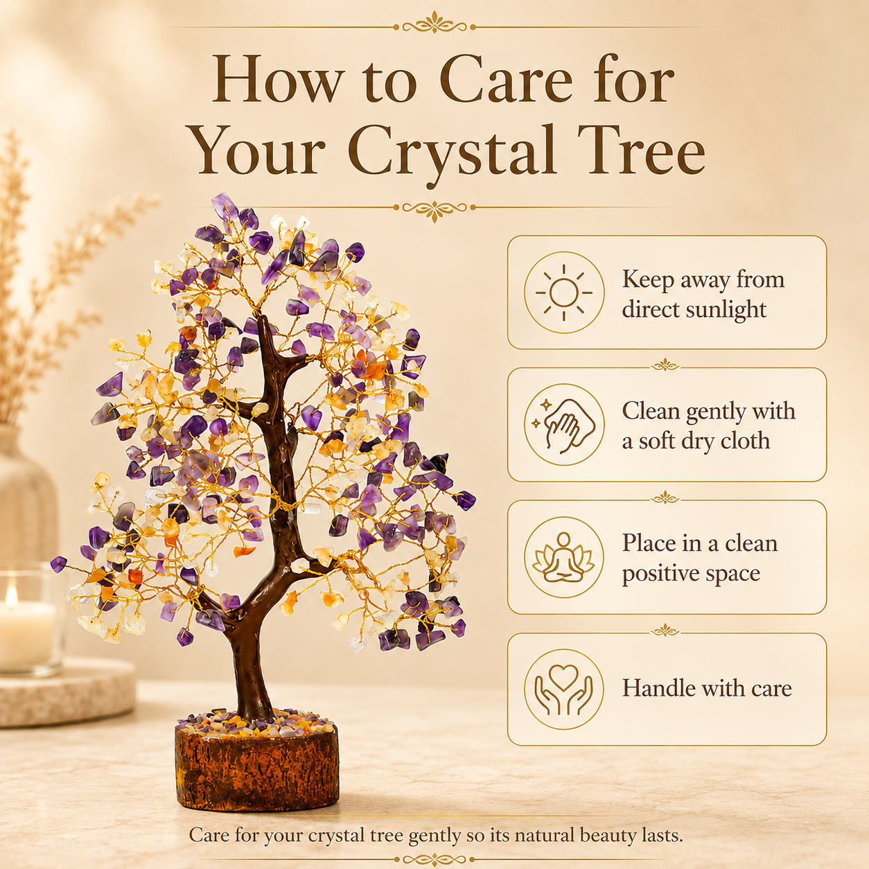 Citrine and Amethyst Crystal Tree
