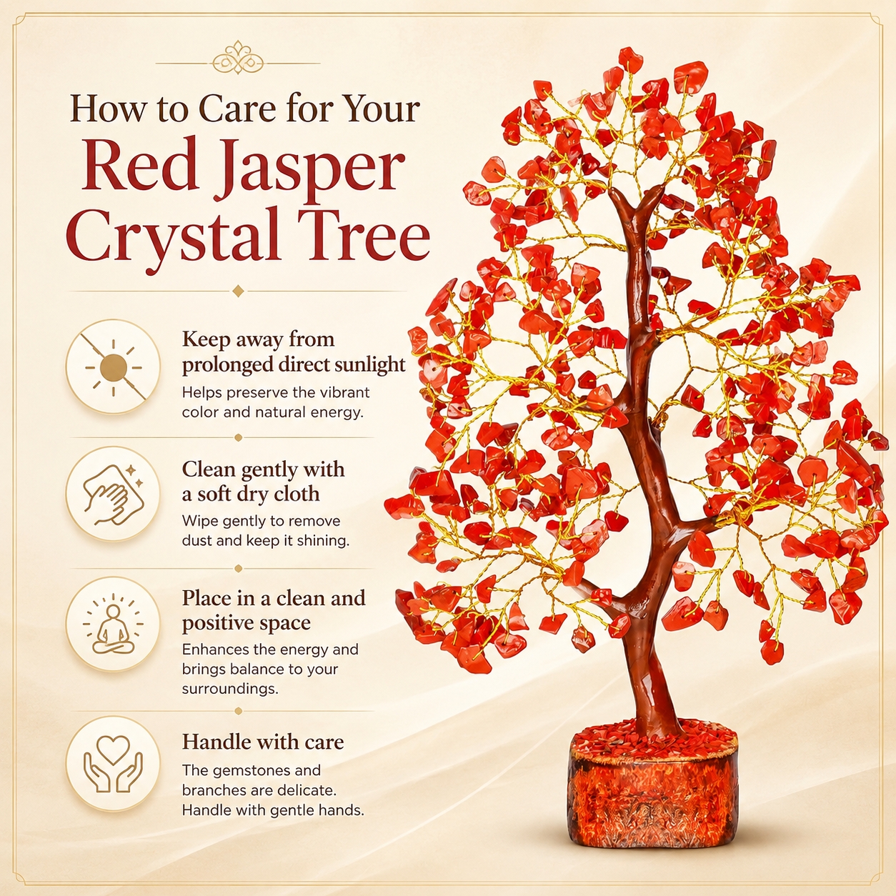 Red Jasper Crystal Tree for Strength, Stability & Positive Energy