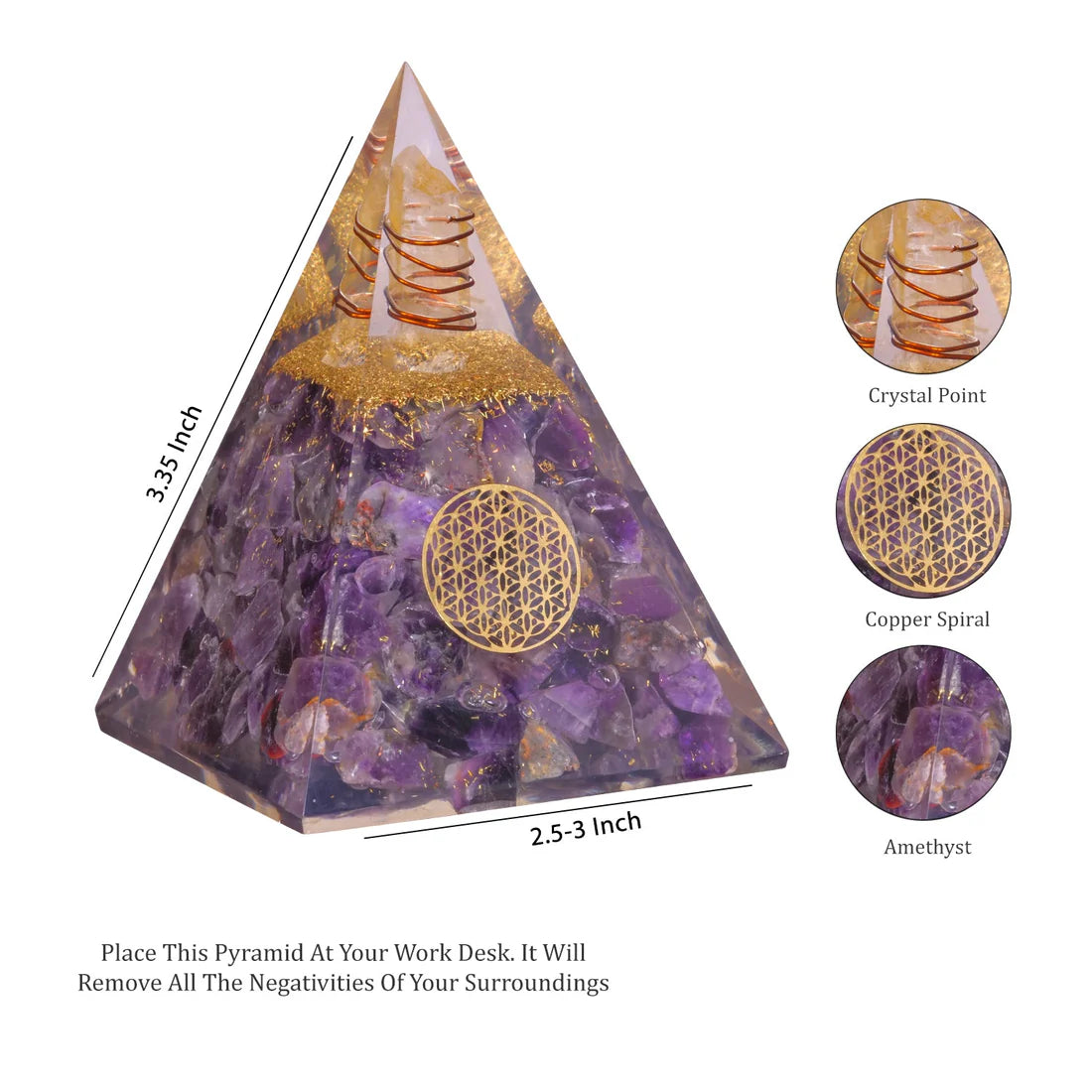 Amethyst Crystal Pyramid – Peaceful Energy and Chakra Healing