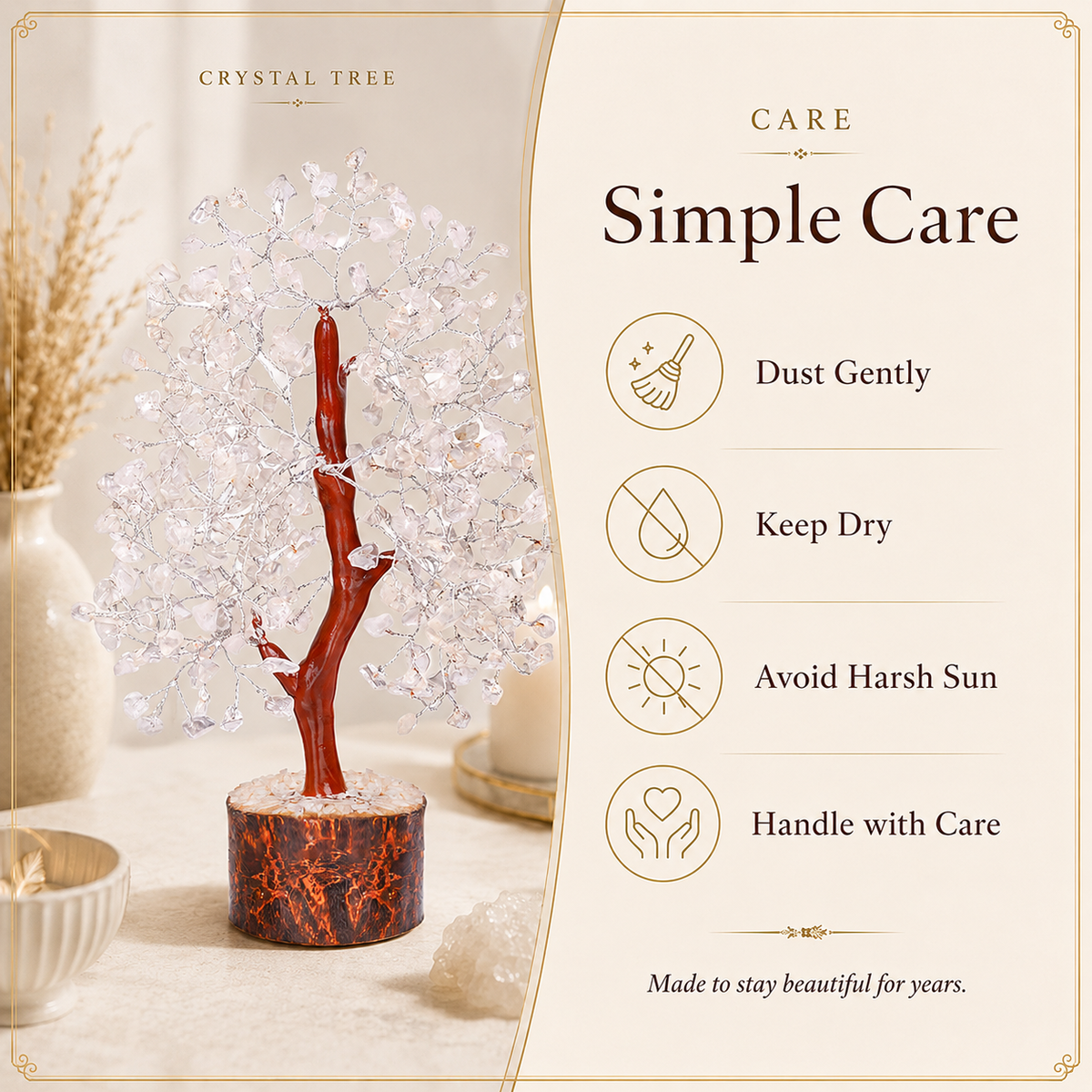 Shop Clear Quartz Crystal Wooden Tree with Silver Wire