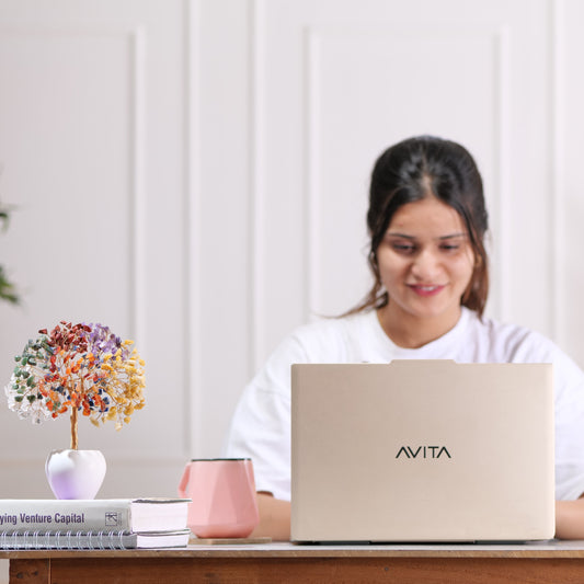 Seven Chakra Crystals Tree - Enhances Healing and Energy Balance