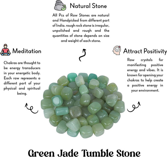 Green Jade Crystal Tumbled Stone For Healing (500Gm)