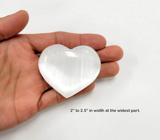 Heart Shaped Selenite Worry Stone with Healing & Calming Effects, Selenite Crystals for Healing