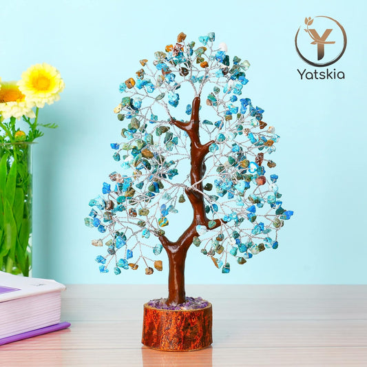 Turquoise Gemstone Tree10-12 Inches Healing Crystals Unique Home Decor