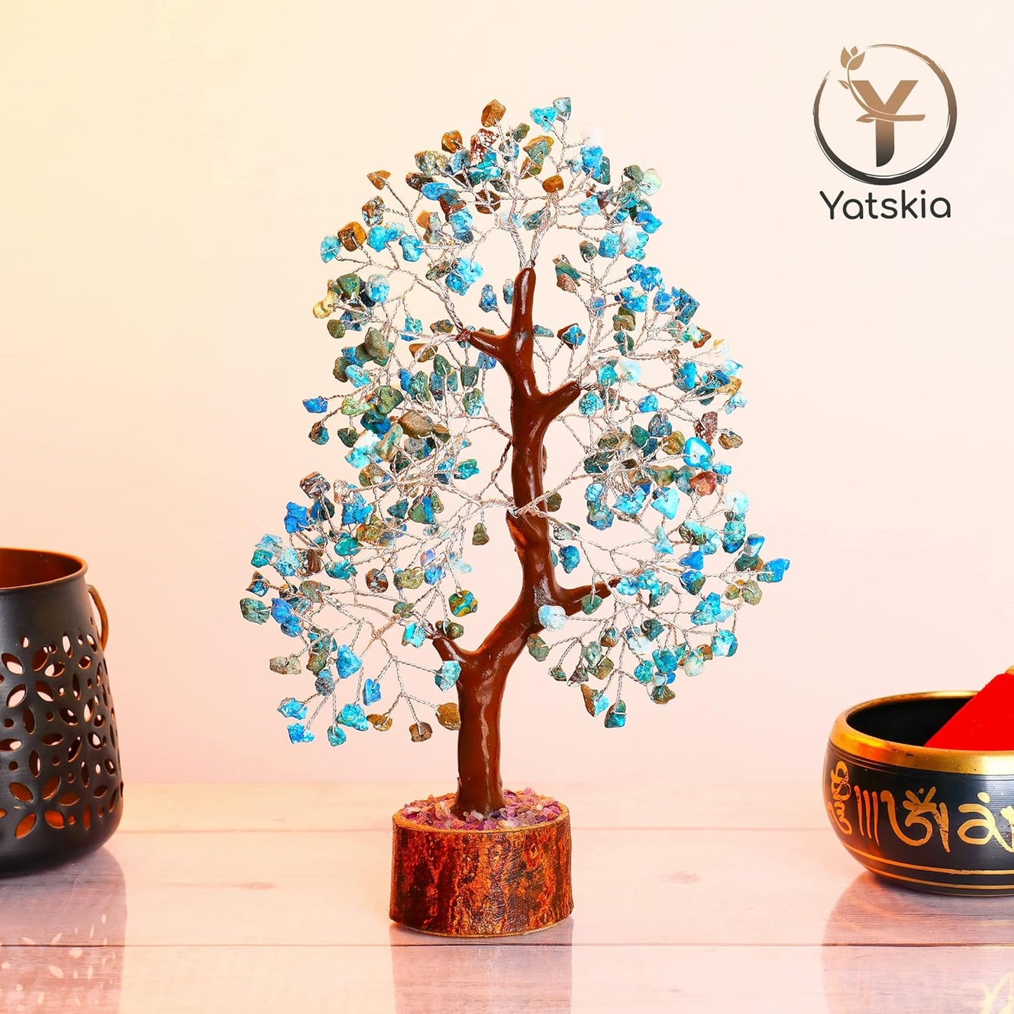 Turquoise Gemstone Tree10-12 Inches Healing Crystals Unique Home Decor