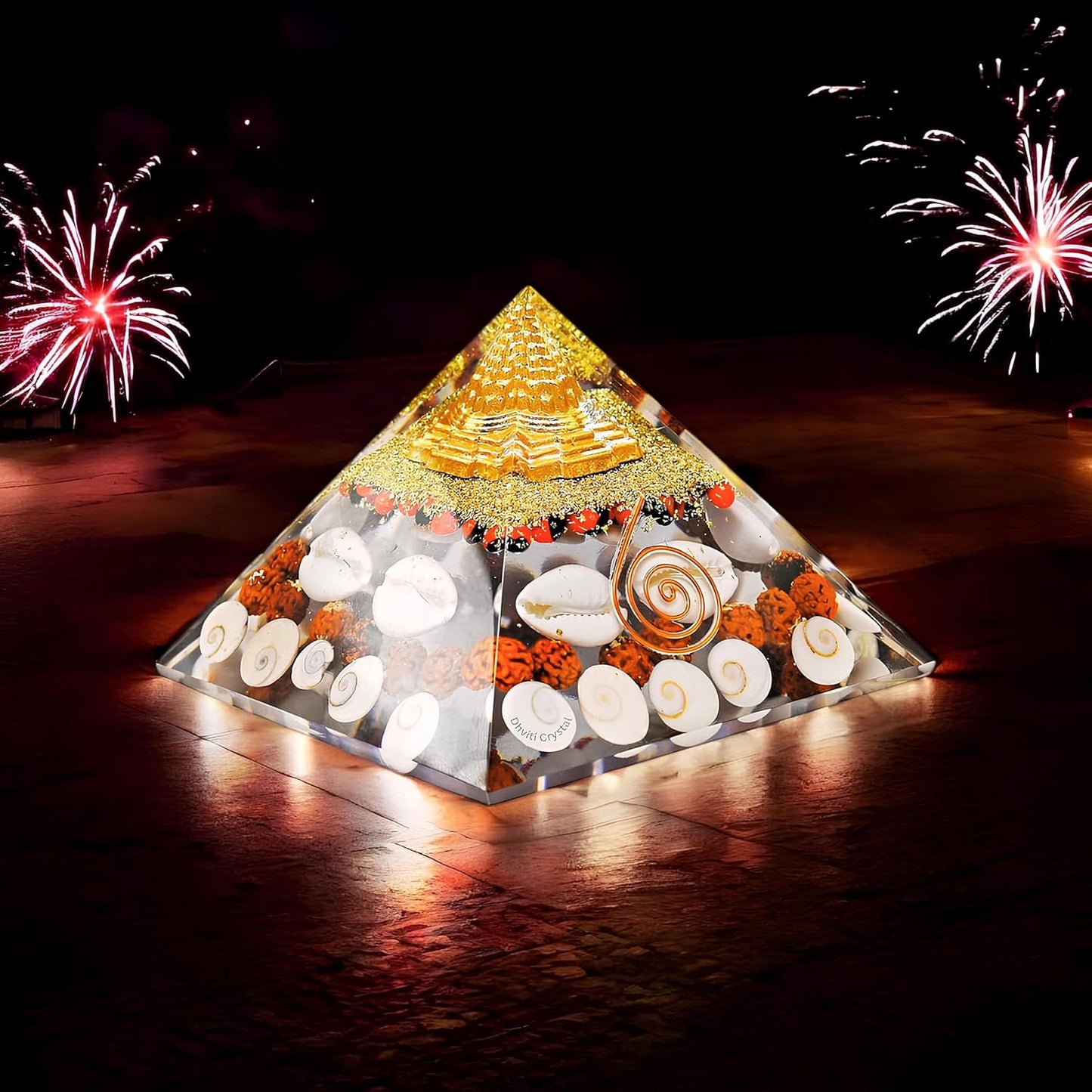 Laxmi Gomti Chakra Healing Crystal Orgone Pyramid