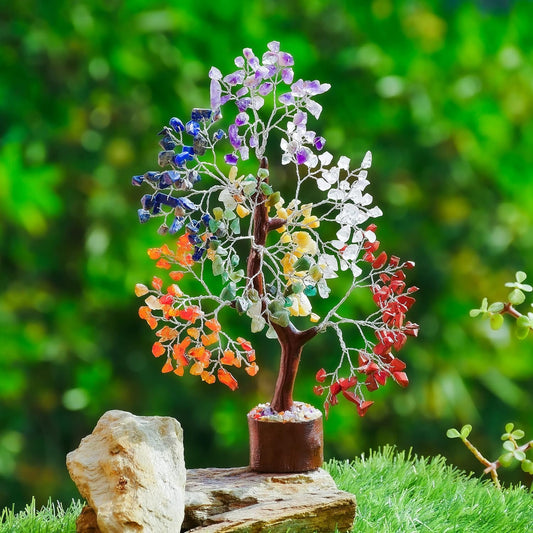 Seven Chakra Gemstone Tree 10-12" Natural Healing Crystals for Balance