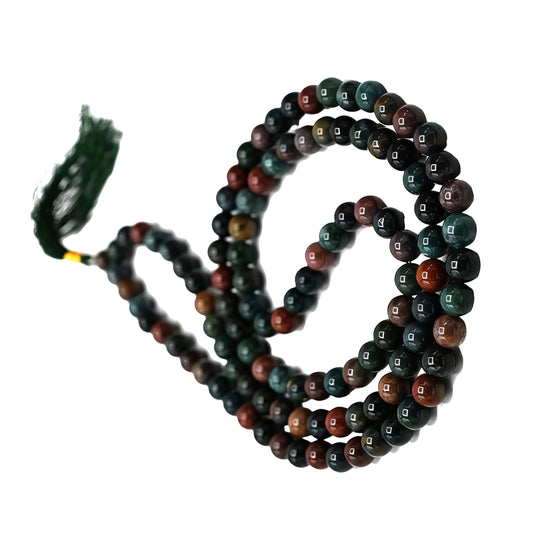 Bloodstone Crystal stone 108 Bead Jap Mala Necklace