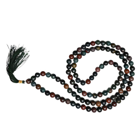 Bloodstone Crystal stone 108 Bead Jap Mala Necklace