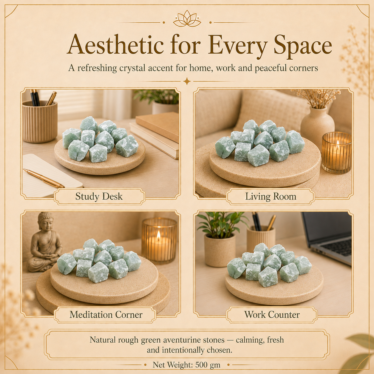 Green Aventurine Raw Crystals and Stones (500 Gram)