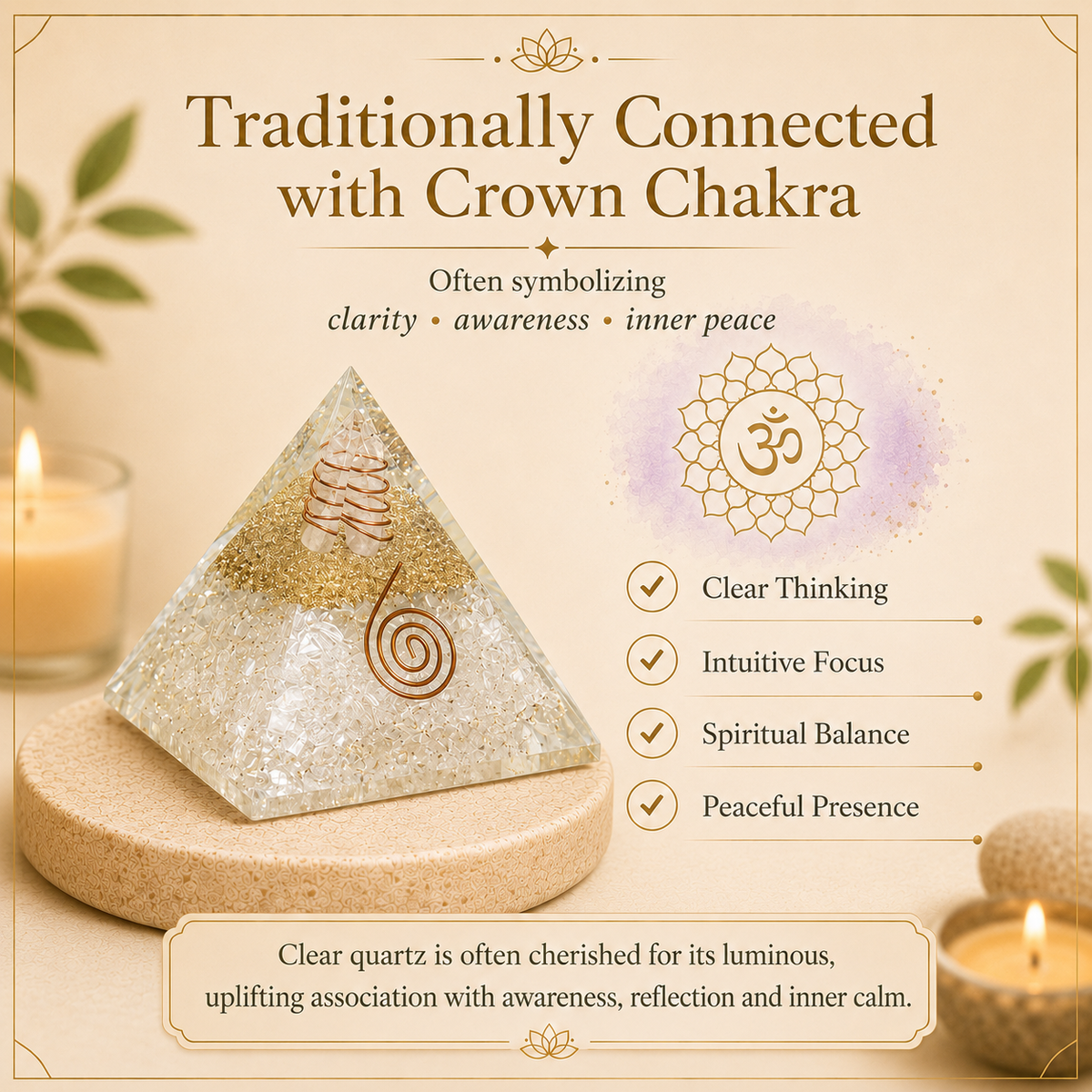 Gemstone Pyramid Clear Quatz