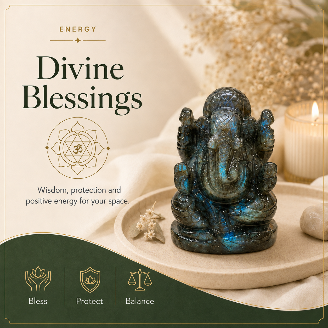 Labradorite Crystal Ganesh Ji