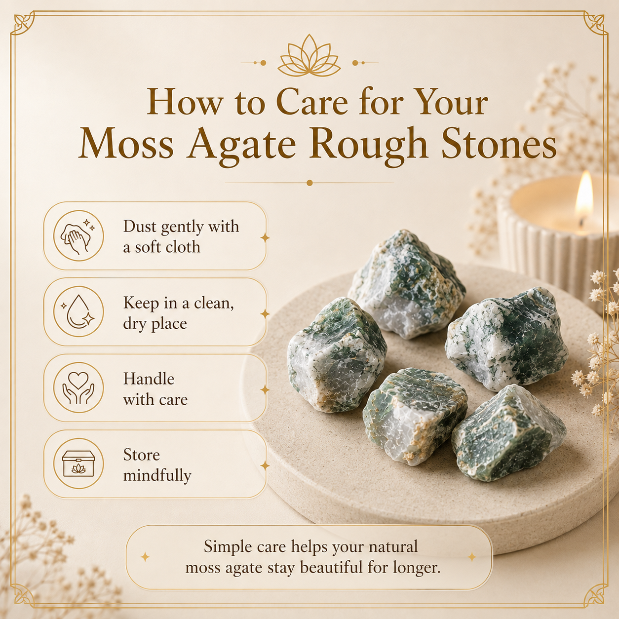 Moss Agate Raw Crystals and Stones (500 Gram)
