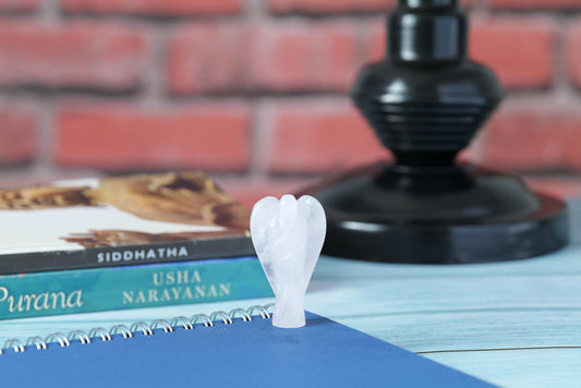 Clear Quartz Angel Figurine for Love, Healing, and Emotional Balance