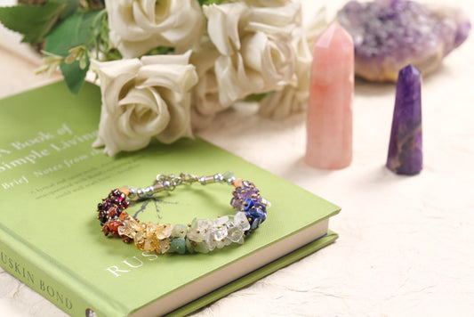 Seven Chakra Healing Crystal Stone Bracelet for Energy Balance