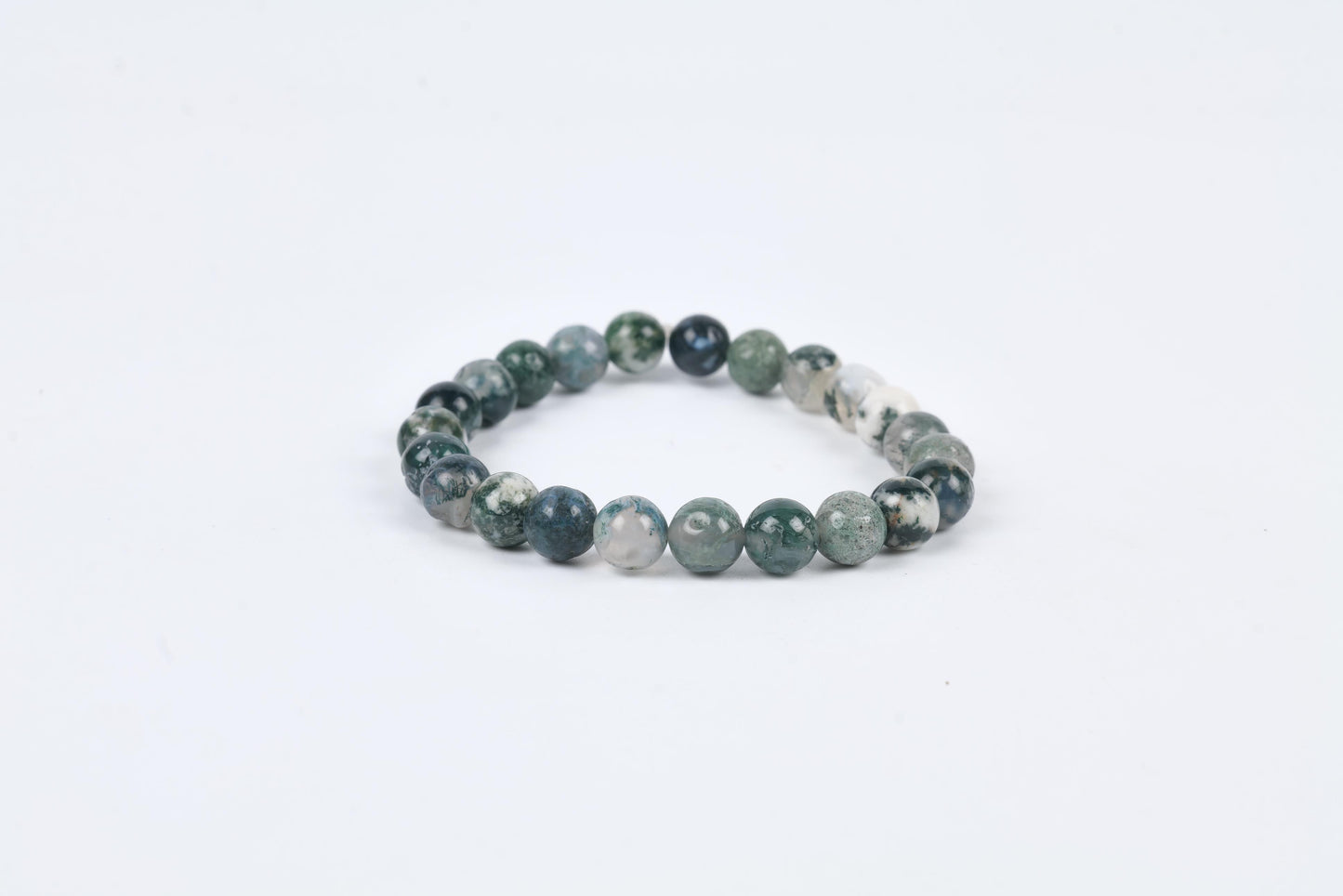 Moss Agate Beaded Bracelet for Growth and Harmony