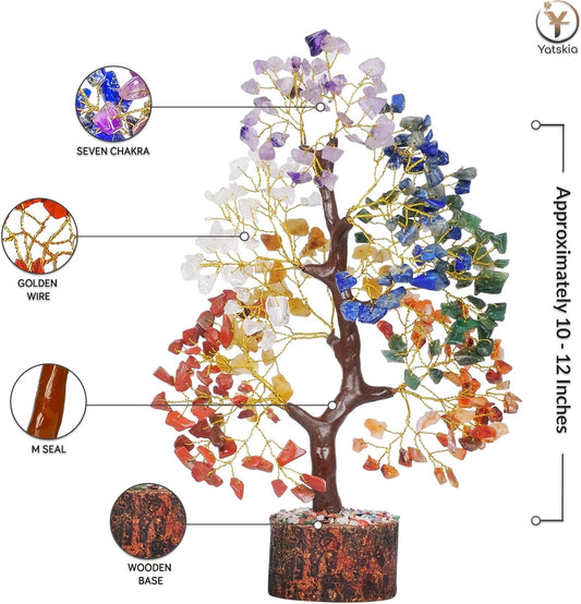 Seven Chakra Tree, Gemstone Tree, Crystal Feng Shui Tree