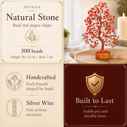 Red Jasper Crystal Tree With Silver Wire