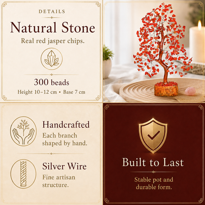 Red Jasper Crystal Tree With Silver Wire