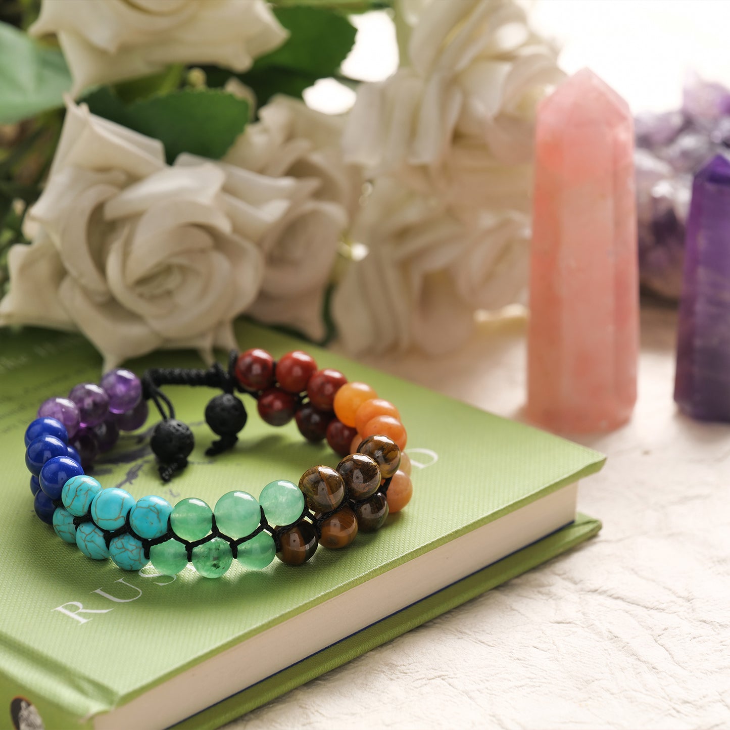 Seven Chakra Double Layer Certified Healing  Crystal Bracelet