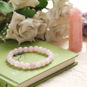 Rose Quartz Healing Crystal Bracelet For Love and Healing