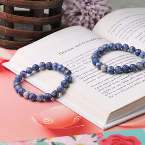 Sodalite Crystal Bracelet (Bead Size: 8mm, Length: 6-7 Inch)