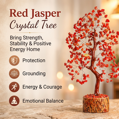 Red Jasper Silver Wire Crystal Tree