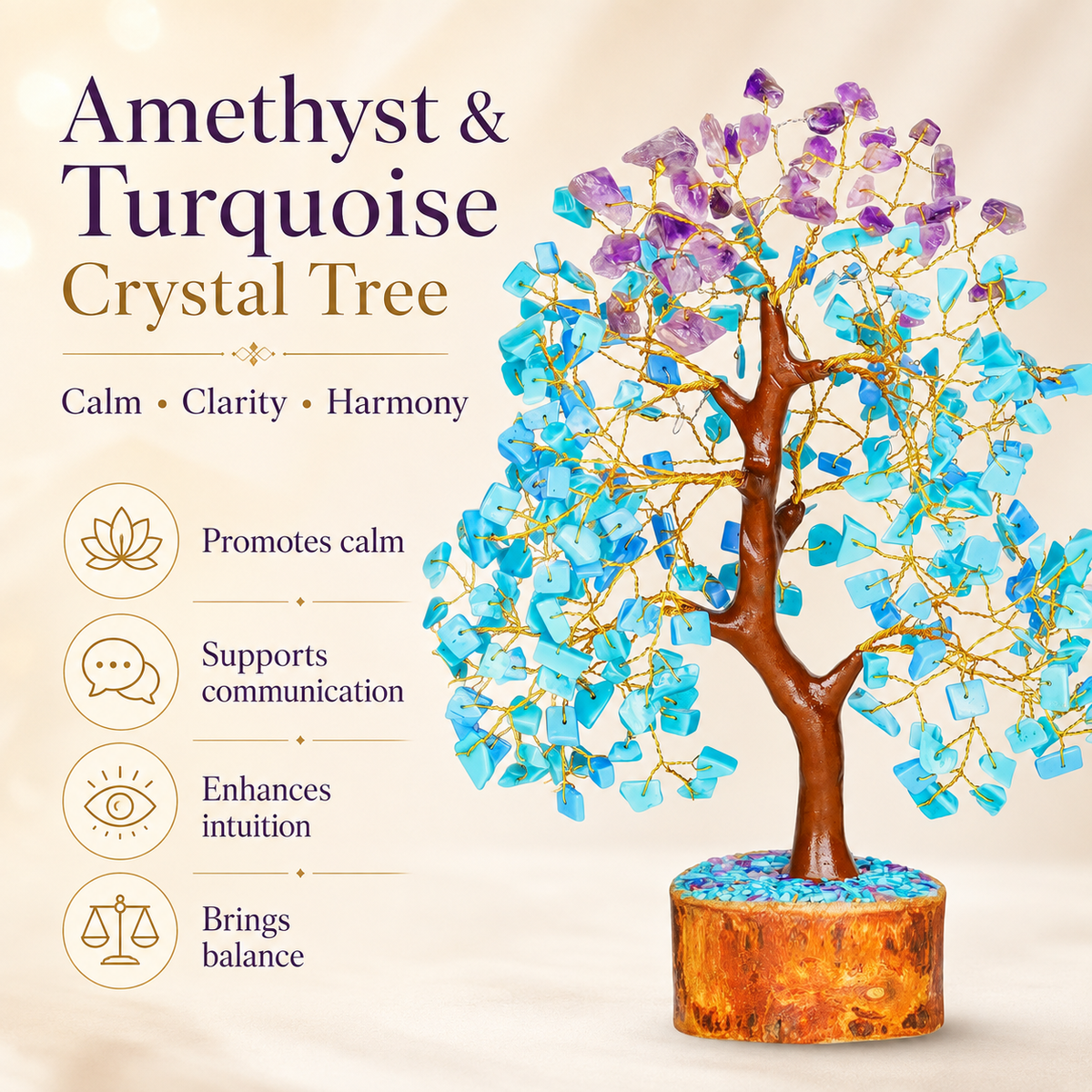 Amethyst and Turquoise Crystal Tree