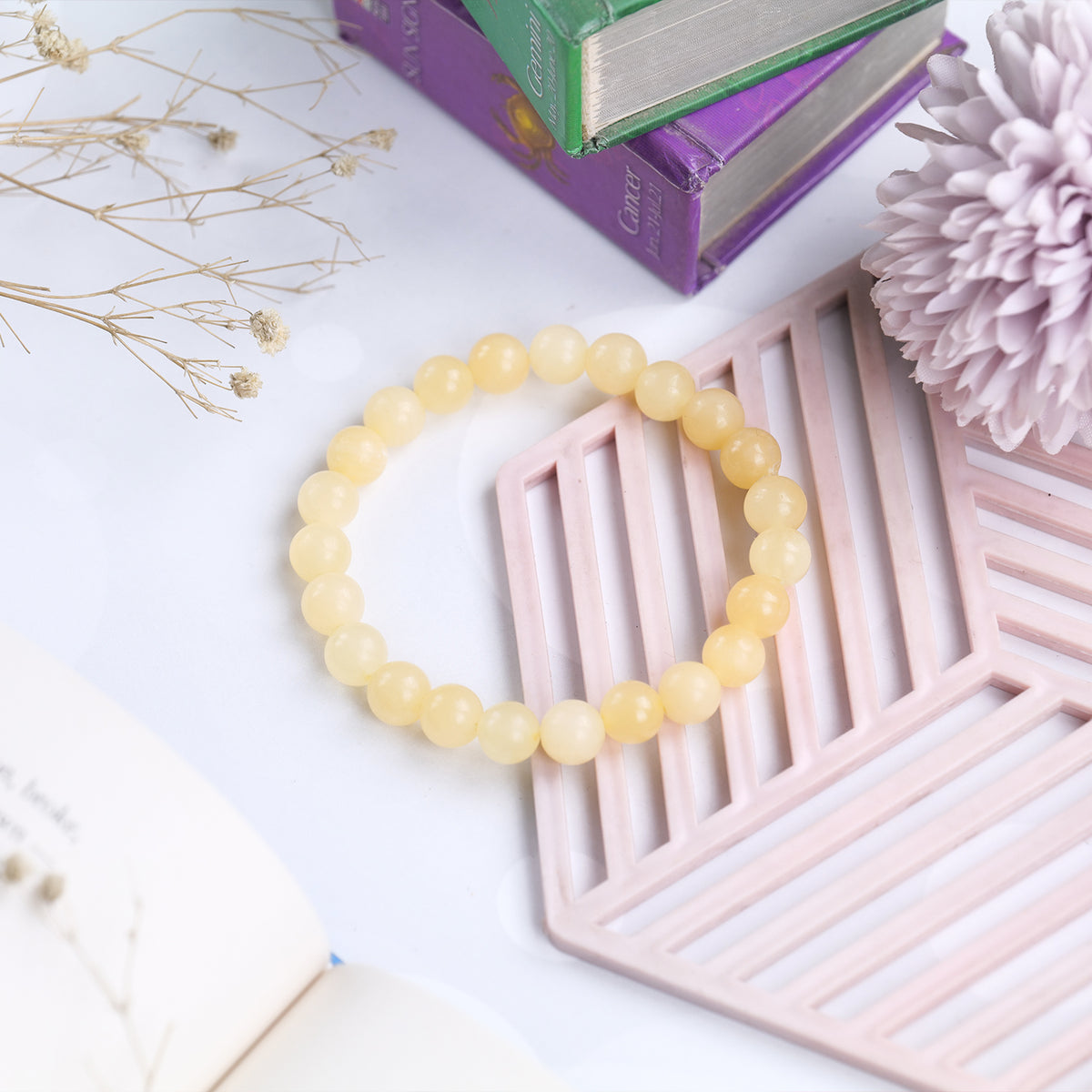 Yellow Aventurine Crystal Bracelet (Bead Size: 8mm, Length: 6-7 Inch)