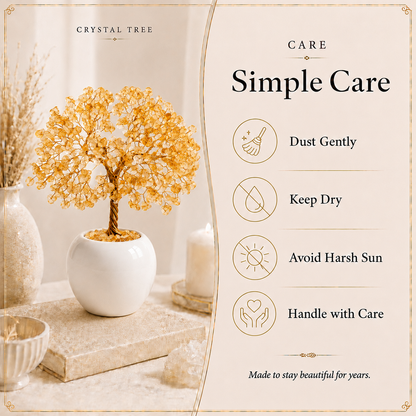 Citrine Crystal Tree – Handmade Gemstone Bonsai Tree for Home & Office Décor