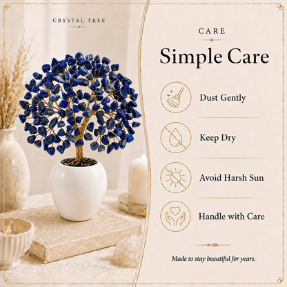 Lapis Lazuli Crystal Tree – Handmade Gemstone Bonsai Tree for Home & Office Decor