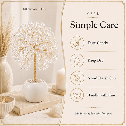 Clear Quartz Crystal Tree for Positive Energy, Healing & Home Decor