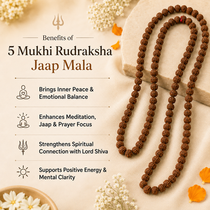 5 Mukhi Rudraksha Jaap Mala