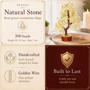 Shop Green Jade Crystal Wooden Tree With Golden Wire