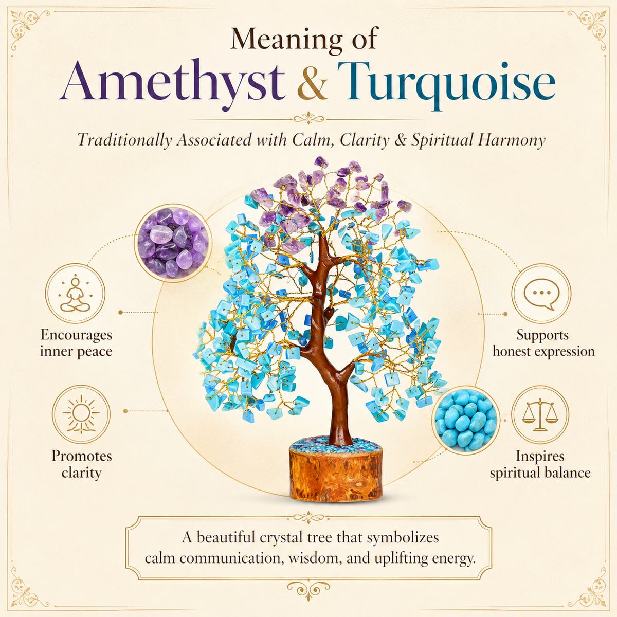 Amethyst and Turquoise Crystal Tree