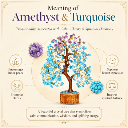 Amethyst and Turquoise Crystal Tree