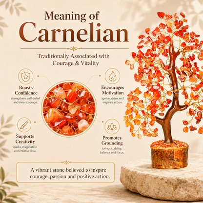 Carnelian Crystal Tree for Confidence, Energy & Success