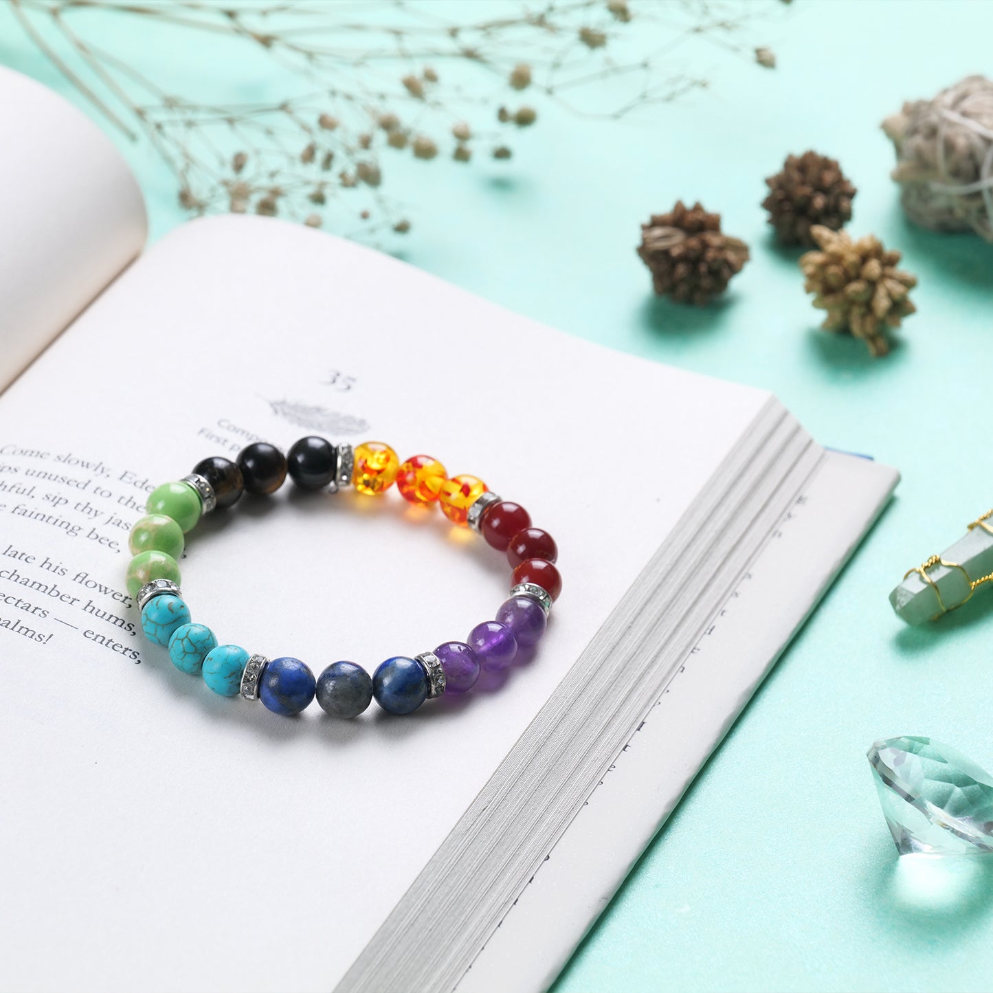 Seven Chakra Certified Healing Crystal Bracelet