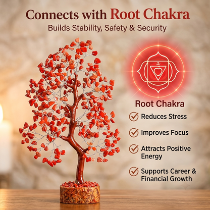 Red Jasper Silver Wire Crystal Tree