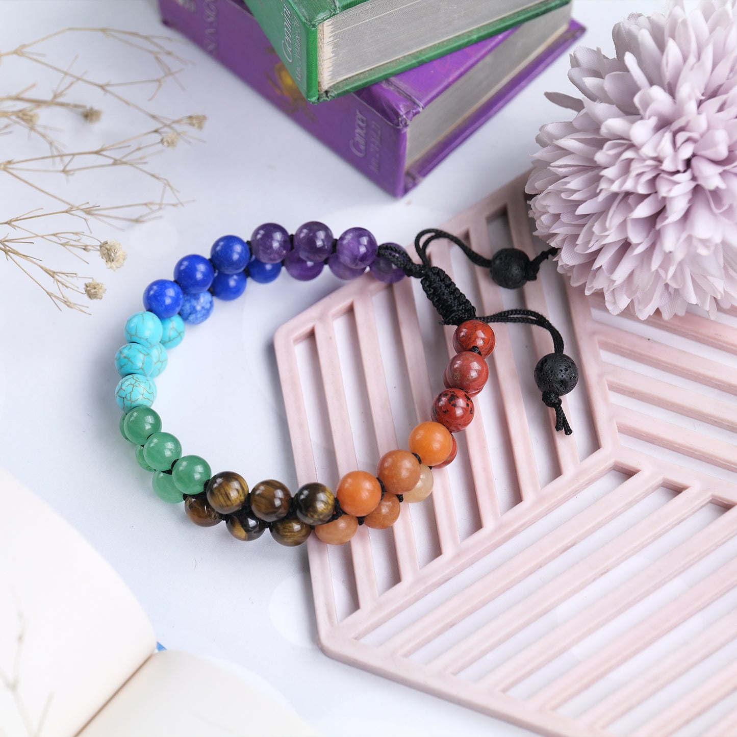 Seven Chakra Double Layer Certified Healing  Crystal Bracelet