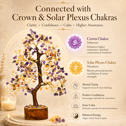 Citrine and Amethyst Crystal Tree