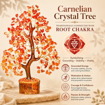 Carnelian Crystal Tree for Confidence, Energy & Success
