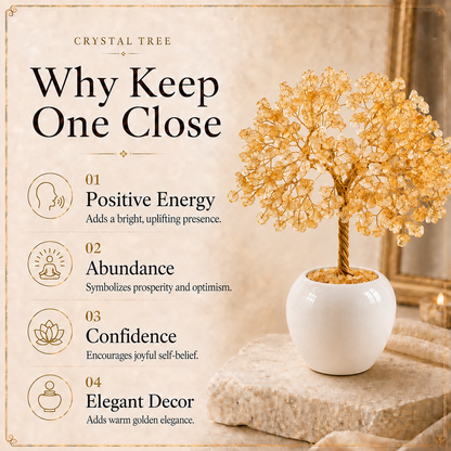 Citrine Crystal Tree – Handmade Gemstone Bonsai Tree for Home & Office Décor