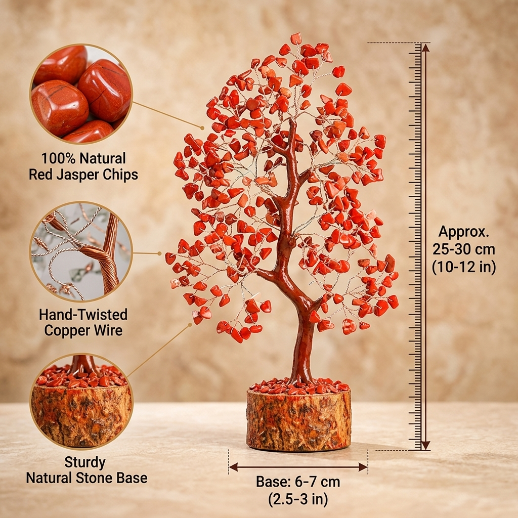 Red Jasper Silver Wire Crystal Tree