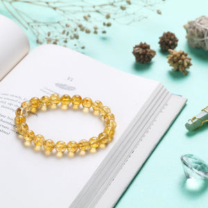 Citrine Healing Crystal Bracelet (Bead Size: 8mm, Length: 6-7 Inch)