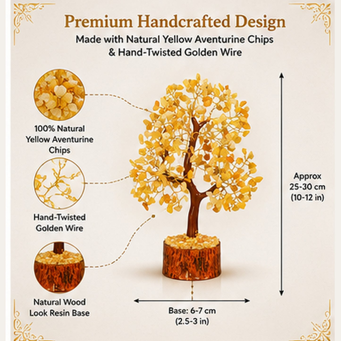 Yellow Aventurine Crystal Tree for Luck, Success & Positive Energy
