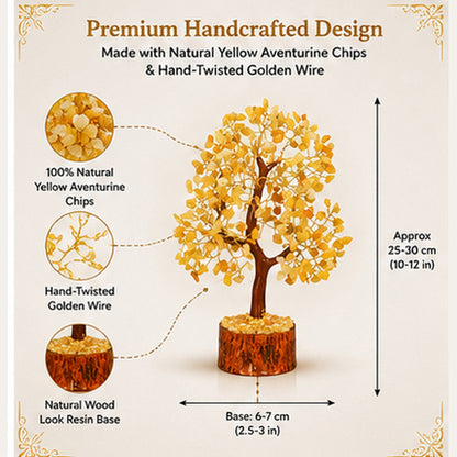 Yellow Aventurine Crystal Tree for Luck, Success & Positive Energy