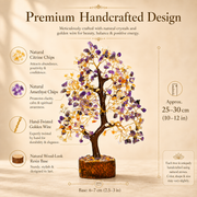 Citrine and Amethyst Crystal Tree